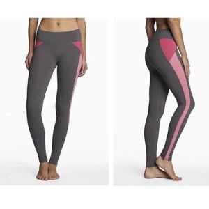Fabletics Ende Leggings Full Length Gray Pink Stripe Yoga S or XS